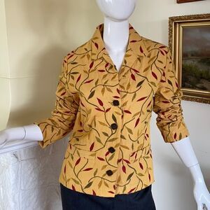 Itzyu Natural Clothing Cotton Floral Embroidered Jacket Made in BC